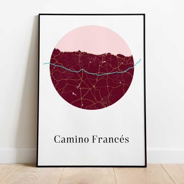 Galeriebild personalisiertes Poster Jakobsweg Camino Frances