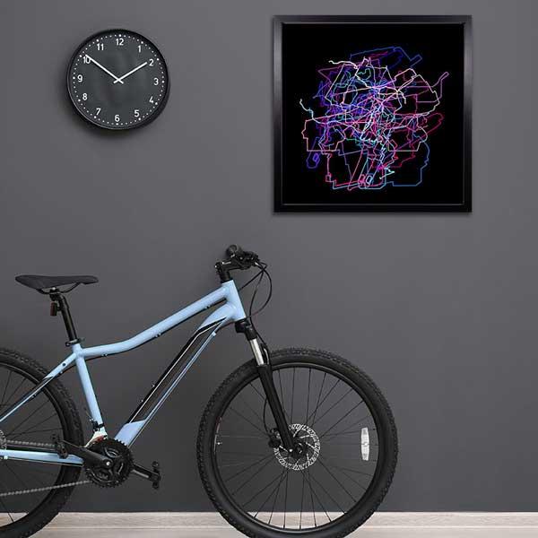 Galeriebild viele GPX Tracks übereinander als Strava-Art