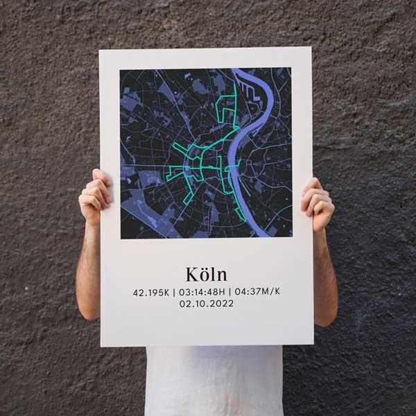 Gallery image custom sport print of Cologne Marathon 2022